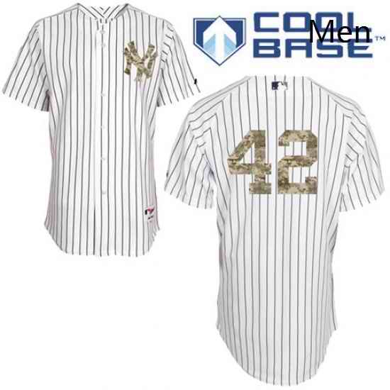 Mens Majestic New York Yankees 42 Mariano Rivera Replica White USMC Cool Base MLB Jersey